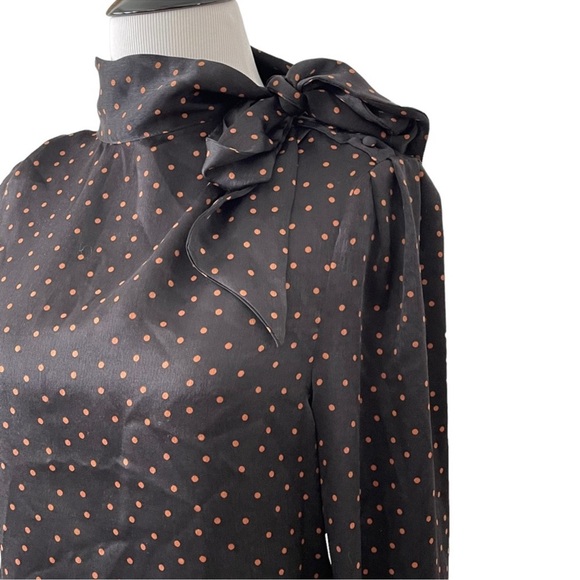 WORTHINGTON™️ Women's Size LP Black 'ADDY' High Neck Bow Blouse - Picture 1 of 15